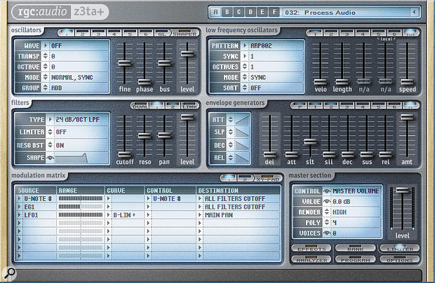 This basic setup imparts rhythmic characteristics to incoming audio signals.