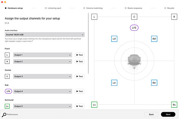 Screen 1: The interface and measurement process will look familiar to anyone who’s used the stereo version of SoundID.