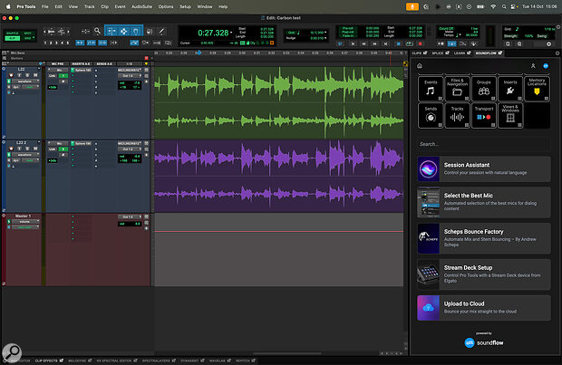 SoundFlow 6 is now fully integrated into Pro Tools, where its UI elements appear in the Clips List.