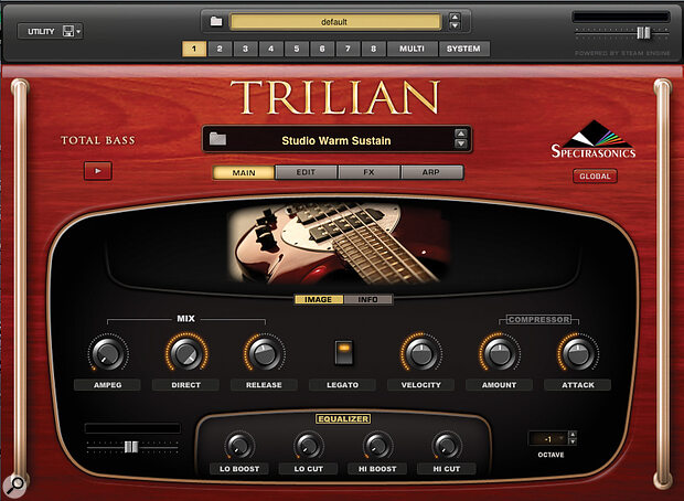 Trilian groups the most important top-level controls on one page for quick editing.