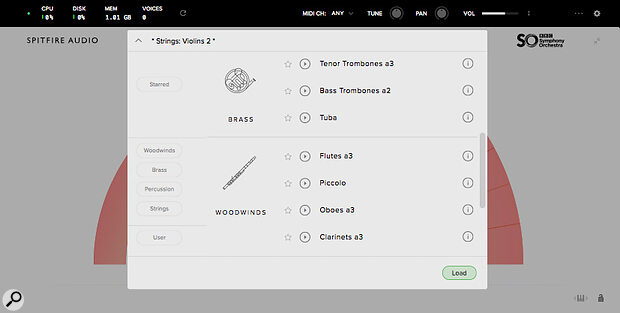 Despite the modest size, you get a broad suite of orchestral instruments to work with.