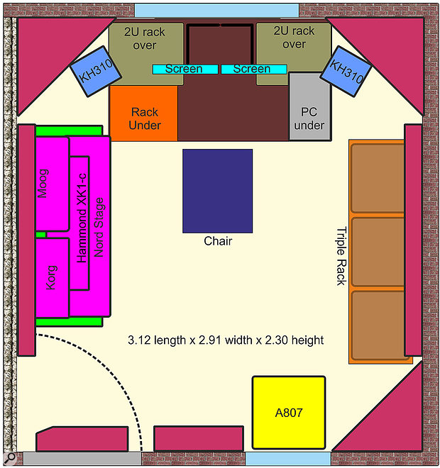 A plan view of the final studio layout.