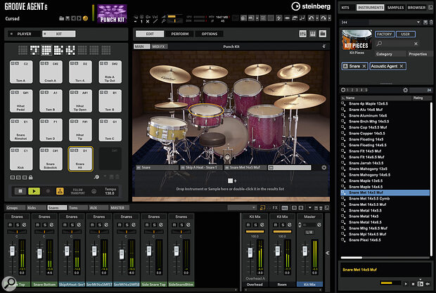 Groove Agent 6 now offers sample layering options within the Acoustic Agent.