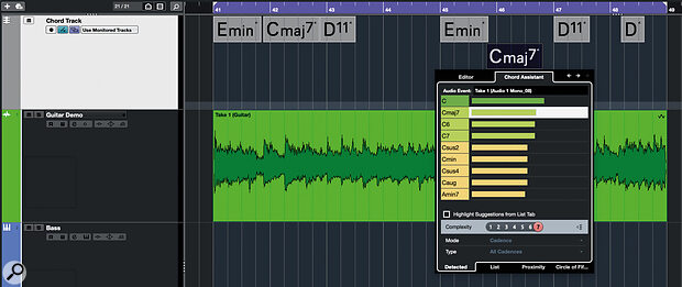 The Audio To MIDI Chords feature requires just a simple drag and drop operation, while the Chord Assistant’s new dedicated tab streamlines any subsequent finessing required after Cubase’s initial chord identification.