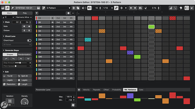 The Pattern Editor’s new Melodic Mode makes it easy to program sequences monophonically.