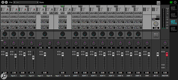 The DspMixFX window is familiar from many other Steinberg interfaces, and presents a comprehensive yet easy-to-use low-latency mixer with built-in reverb.