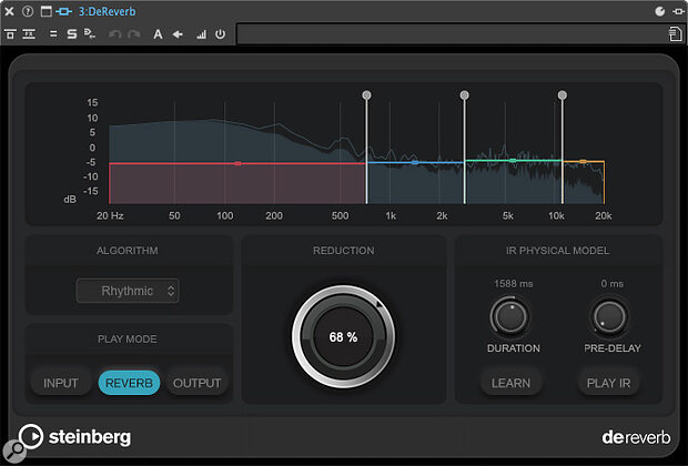 New reverb reduction plug‑in DeReverb provides a flexible means of reducing ambience in an existing recording.