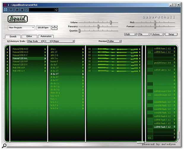 LI The Voice Volume 2, showing the mini-waveforms displayed for each individual loop.