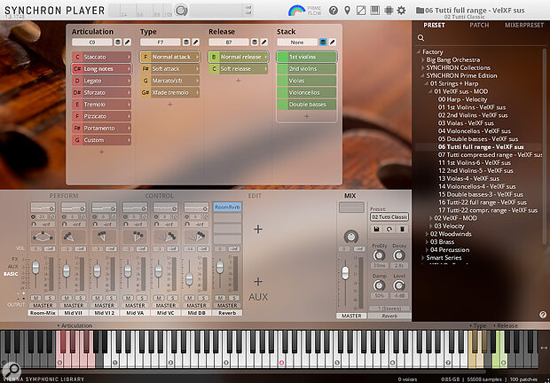 The library retains the traditional Synchron Player GUI, now referred to as Precision View.