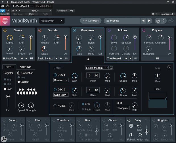 iZotope VocalSynth 2 plug-in offers a darker, more complex sonic flavour.