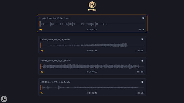 ABmyMix online audio music mix version A/B comparison tool