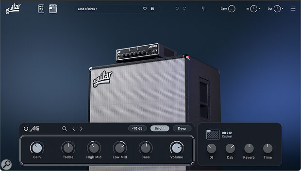 Screen 1: The main amp/cab home screen.