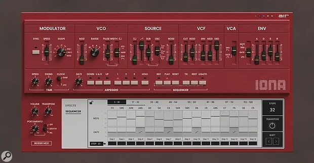 AIR Music Tech Iona Roland SH-101 emulation software synthesizer VST