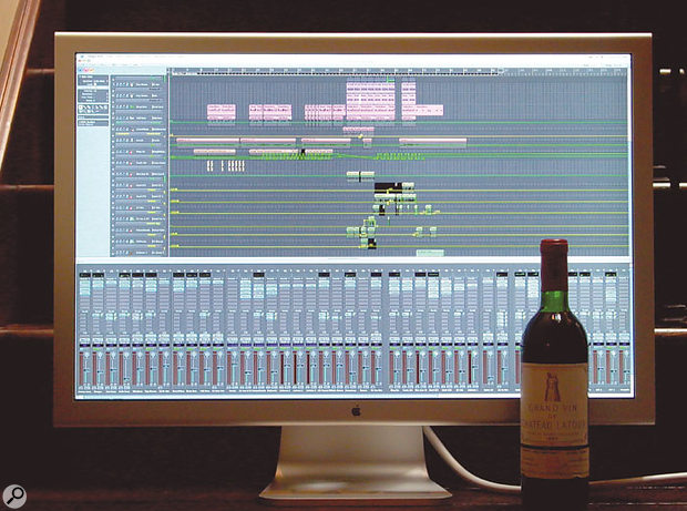 If you can afford to drink wine like this, you should be able to afford Apple's impressive 30-inch Cinema display, seen here showing Logic Pro 7.