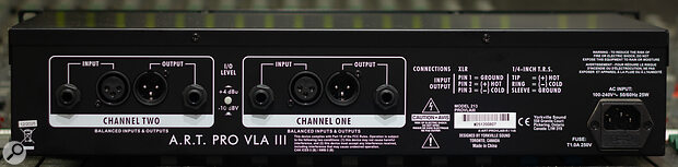 The Pro VLA III’s rear panel appears similar to its predecessor, though the mains inlet has been moved further away from the audio sockets.
