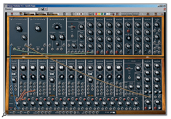 The beginnings of a simple patch on Moog Modular V's Synth Page.