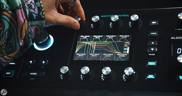 Both versions of the Leviasynth allow detailed and precise control over each of the eight individual algorithmic oscillators, with intuitive feedback from the touch-responsive display.