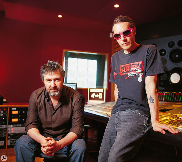 Neil Davidge (left) and Robert Del Naja in their new studio, June 2005.