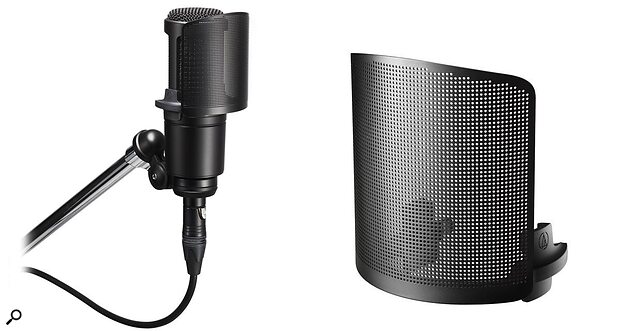 Audio Technica AT8175 Pop Filter shield clip on AT 20 Series microphones