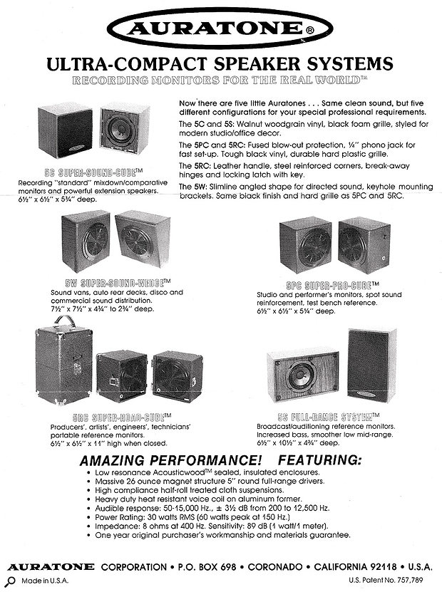 An advert for the original Auratone 5C.