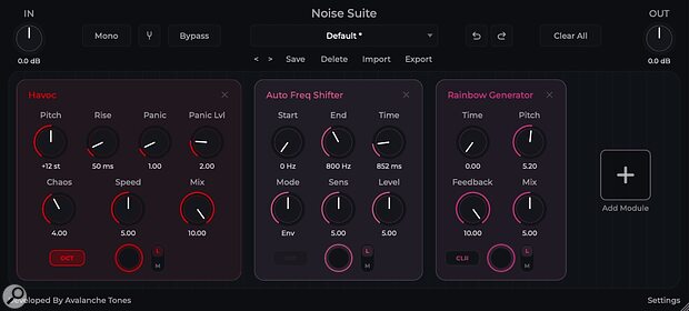 Avalanche Tones Noise Suite djent metal guitar tone distortion sound design plug-in