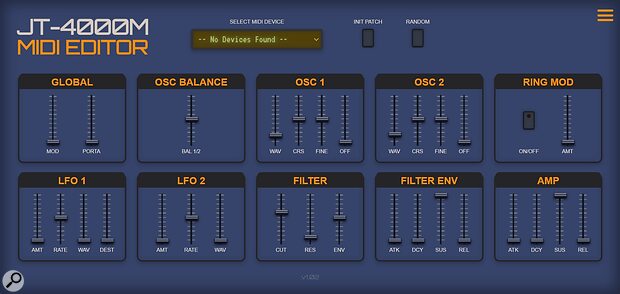 Behringer synth editor MIDI software
