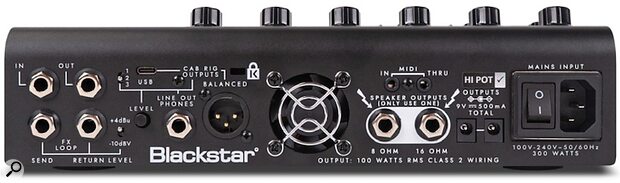 Blackstar Amped 3 rear panel input output connections MIDI effects loop line headphones