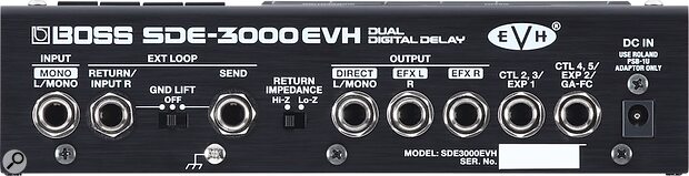 Boss SDE-3000EVH rear panel effects loop connections