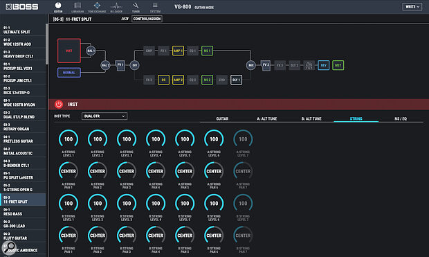 The Boss Tone Studio software makes editing presets and creating custom tunings a breeze.