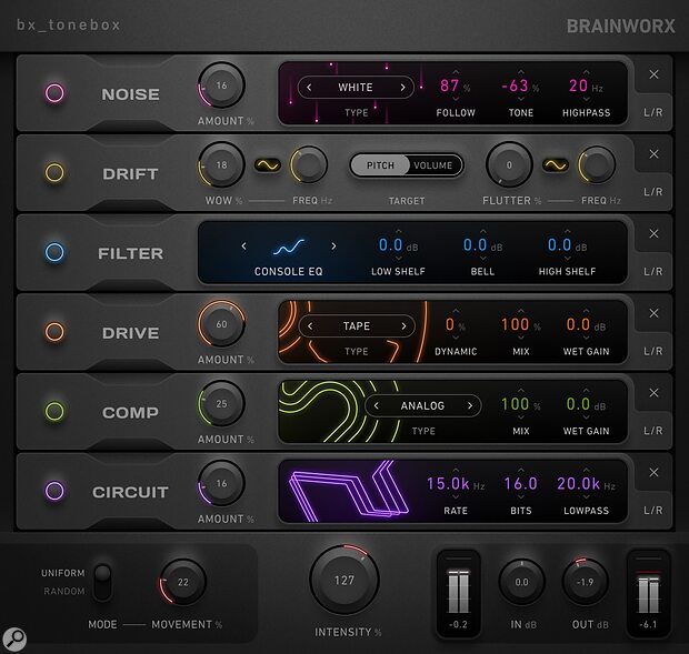 Brainworx bx_tonebox modular multi-effects Mid-Side processing plug-in