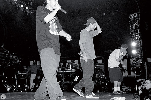 The Beastie Boys on stage in New York, 1992.