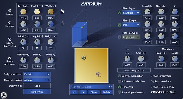 Convex Audio Atrium reverb plug-in VST3