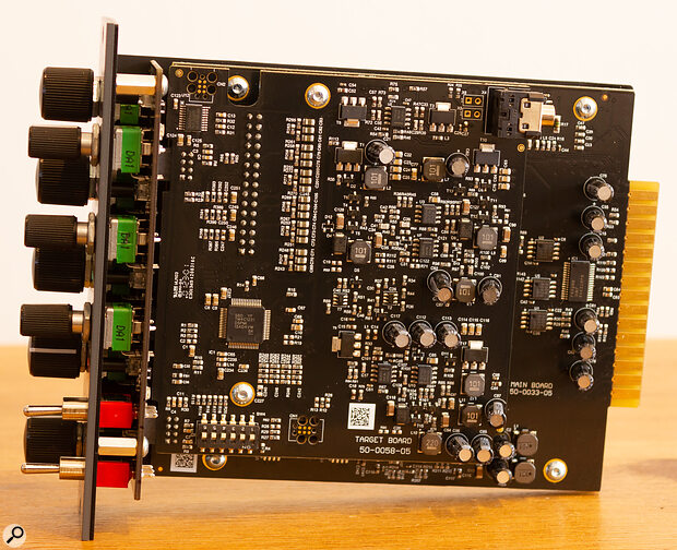 At the bottom left of this picture, you can see the block of six DIP switches that allows the user to configure the Carnaby module to suit their own preferences.