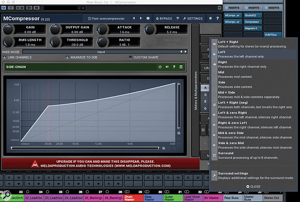 Melda Production’s MCompressor is a free compressor that offers unlinked ‘dual-mono’ operation.