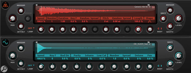 Screen 2: Both the Spectral and Grain engines can be used to design hit, impact or percussive type sounds, but starting with some ‘vanilla’ settings makes it easier to experiment.