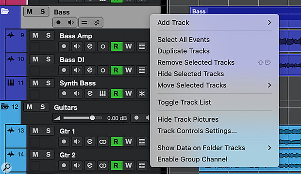 If you have an old‑school Folder within your project, the Enable Group Channel option lets you easily convert it to the new format.