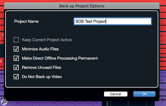 Making a clean and compact backup of your current project is easy in all versions of Cubase.