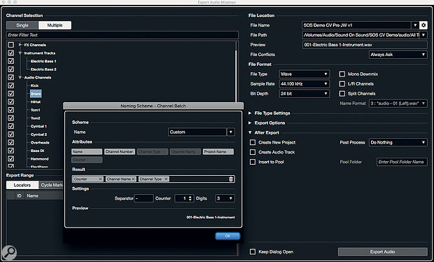 Cubase Pro's Audio Mixdown includes batch processing, making it easier to create a render of all the audio and virtual instrument tracks within a project.