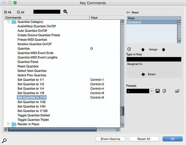 Key Commands make it super-easy to flip between different quantise resolutions as you enter or move notes within the Key Editor.