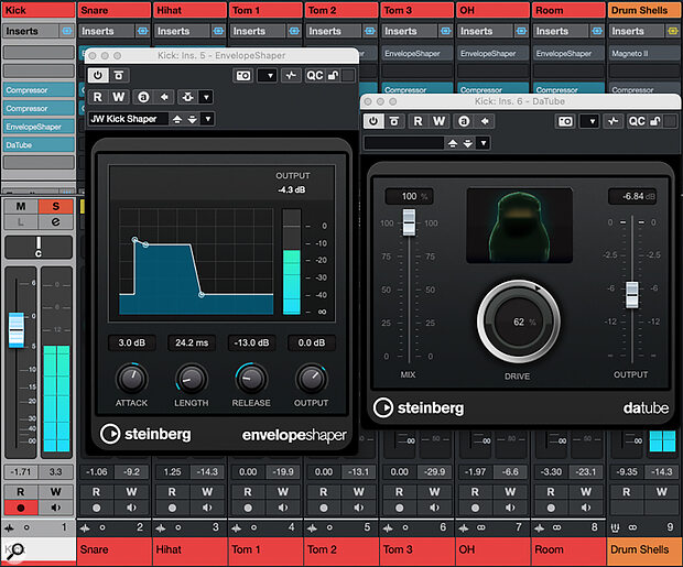 At the channel level, it’s pretty easy to achieve additional control over a specific drum sound — but always listen out for interactions with the rest of the kit and your bus processing.