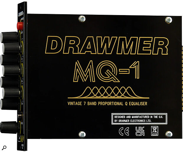 The side panel of the MQ‑1, with a graphic indicating how the seven EQ bands overlap and can thus interact.