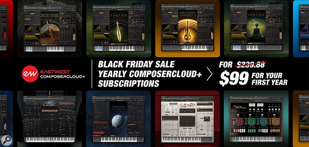 EastWest Black Friday 2025 ComposerCloud+ sample libraries virtual instruments