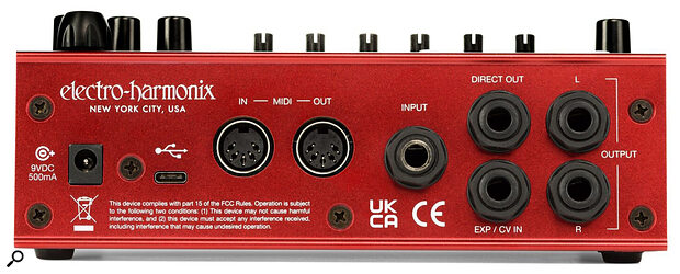 The expression pedal input can also accept CV, so there’s the possibility of integrating it into a modular synth rig.