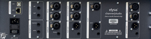 Most channel strips have a single input and output, and a socket for the PSU. The channex|studio is built a little differently!