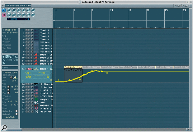 Though the new track‑based automation still 'looks like' MIDI as far as the user is concerned, it actually uses a 32‑bit system offering vastly greater resolution than MIDI as well as sample‑accurate timing.