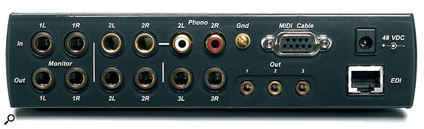 One pair of the 1616M's analogue line inputs has an RIAA equalisation option for direct connection of a turntable. 