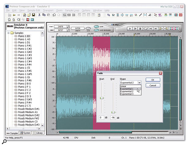 With a large waveform display and an extensive range of editing, looping and DSP tools, Emulator X's Sample display is far more comprehensive than that of any other soft sampler I've reviewed to date.