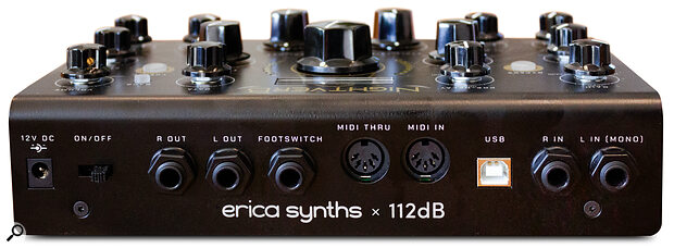 The MIDI thru port can be used to send MIDI CC data from the Nightverb’s knobs.