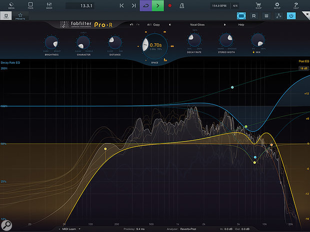 Pro‑R running full-screen as an AUv3 plug-in in Cubasis.