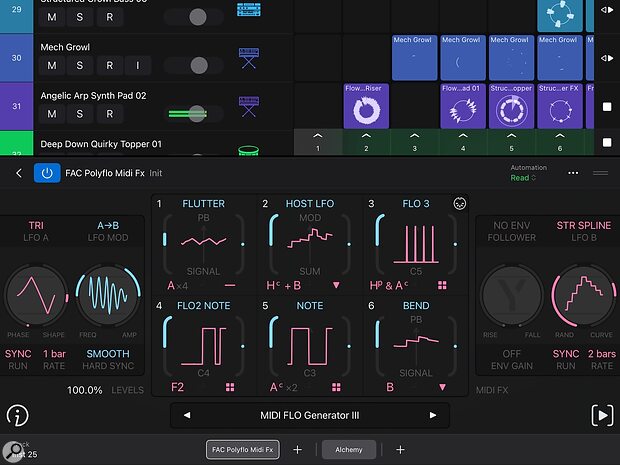 FAC Polyflo MIDI CV control App iPad iPhone Apple Vision Pro